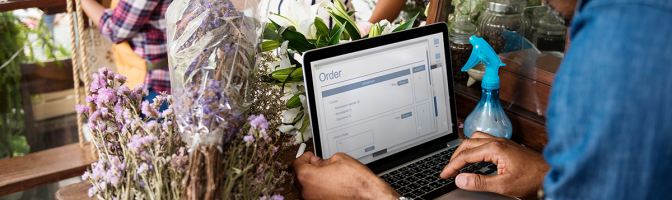 Family Working Together with Small Business Flower Shop